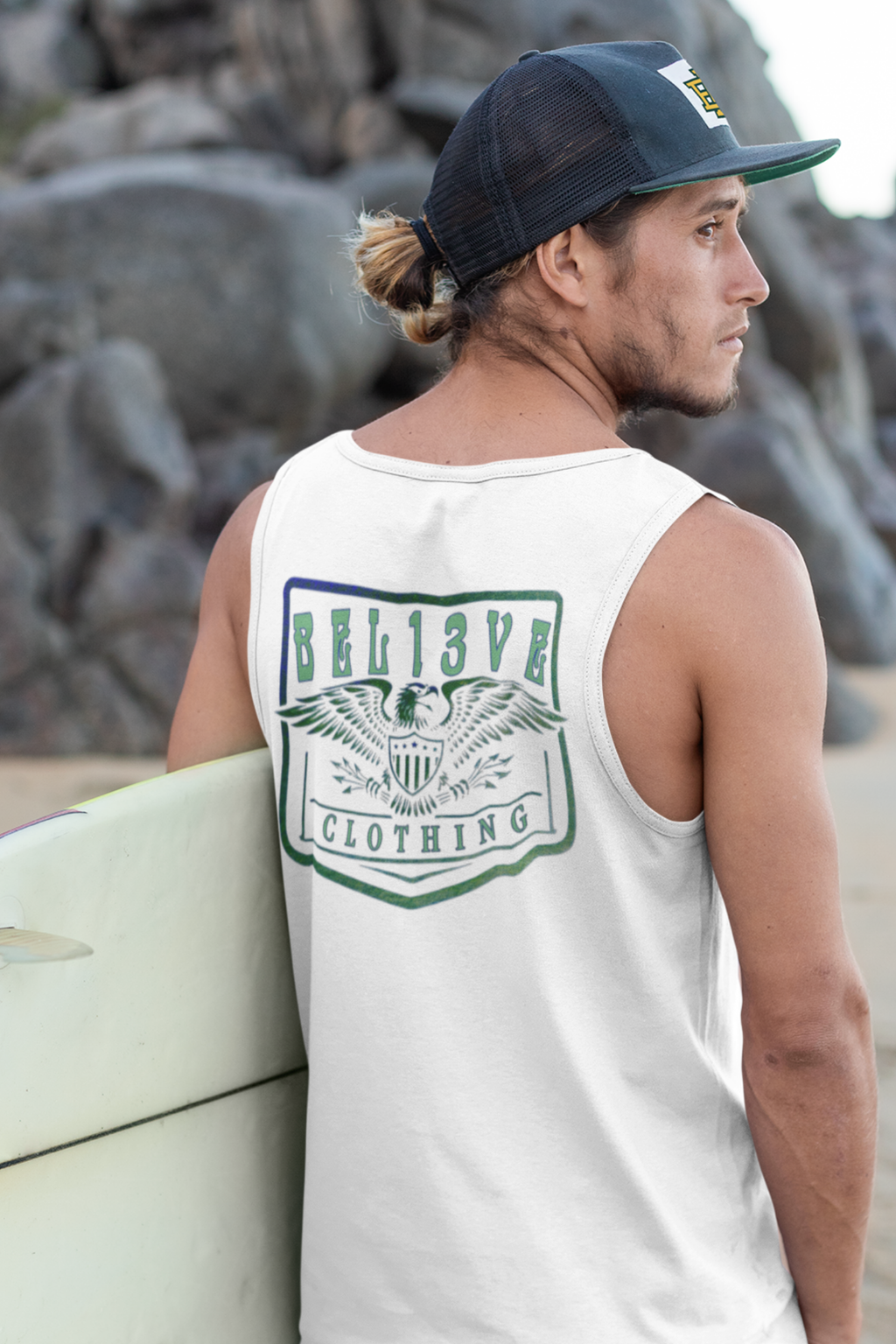 Rise & Bel13ve - White Tank Top