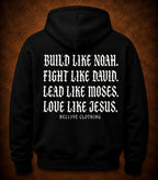Build Like Noah hoodie back