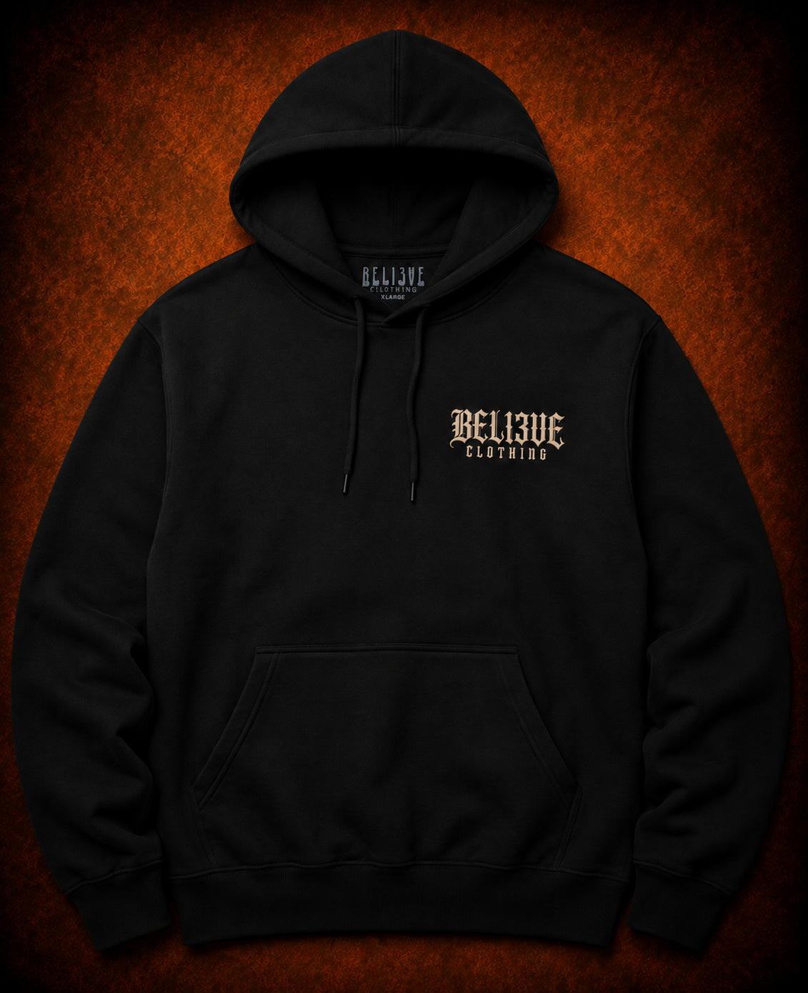 Build Like Noah hoodie front with dark bone lettering