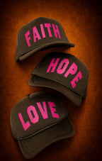 Faith Hope Love olive green snapback collection