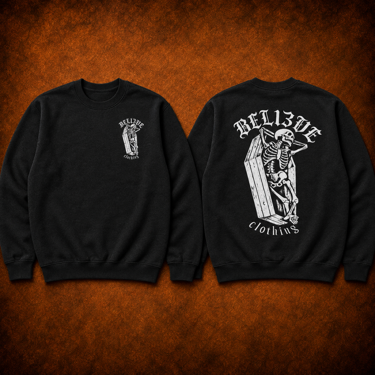 Resurrection Coffin Crewneck front and back